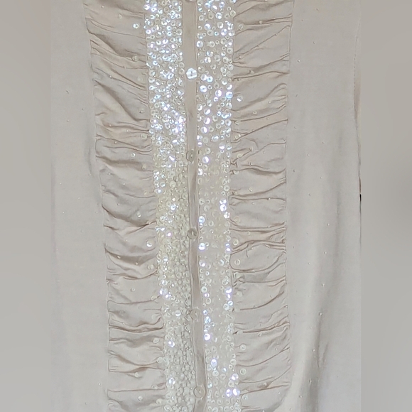 Liz Claiborne Womens (Size Large) Cardigan w/Beading, Sequins & Rouching Detail - Picture 6 of 14